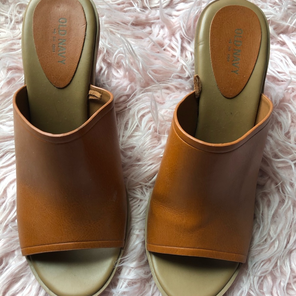 Brown Leather Mules